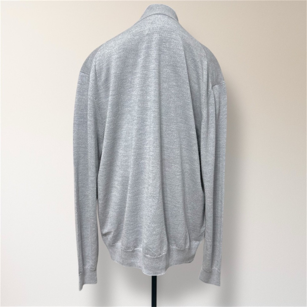 New Collars & Co Men's 3XL Gray Australian Merino Wool 1/4 Zip Pullover Sweater - Picture 4 of 10